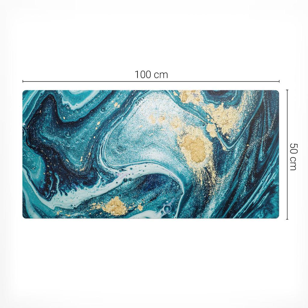 Modern Protective Keyboard Mat Swirling Art Waves 100x50 cm