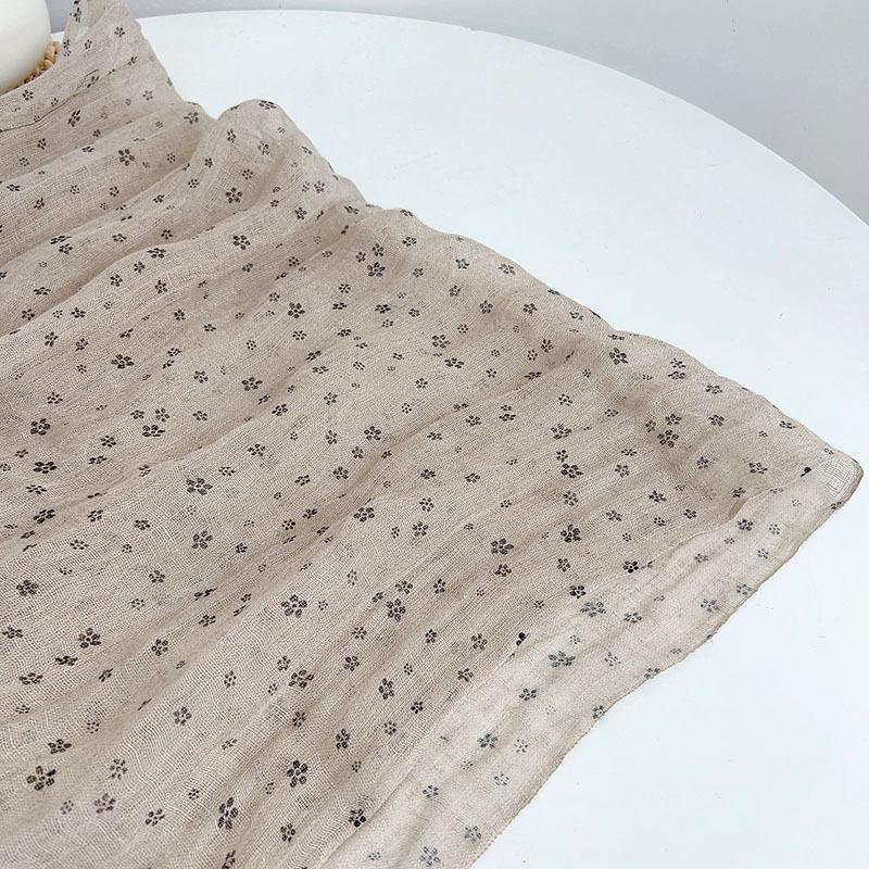High-end Vintage 100% Linen Scaves Japanese Style Air Conditional Shawls Breathable Weaved Pashmina Wraps for Women