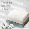 Cotton Towel Set 2 Pieces Geometric Jacquard Terry Soft Absorbent Large Bath Towels For Body Hand Towel Washcolth For Adults
