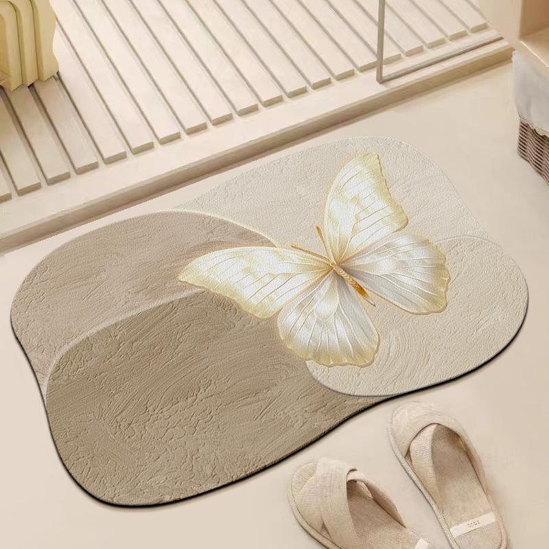 Toilet Shower Floor Mat Quick Dry Wash Non-slip Door Mat Diatom Mud Bathroom Absorbent Floor Mat Toilet Door