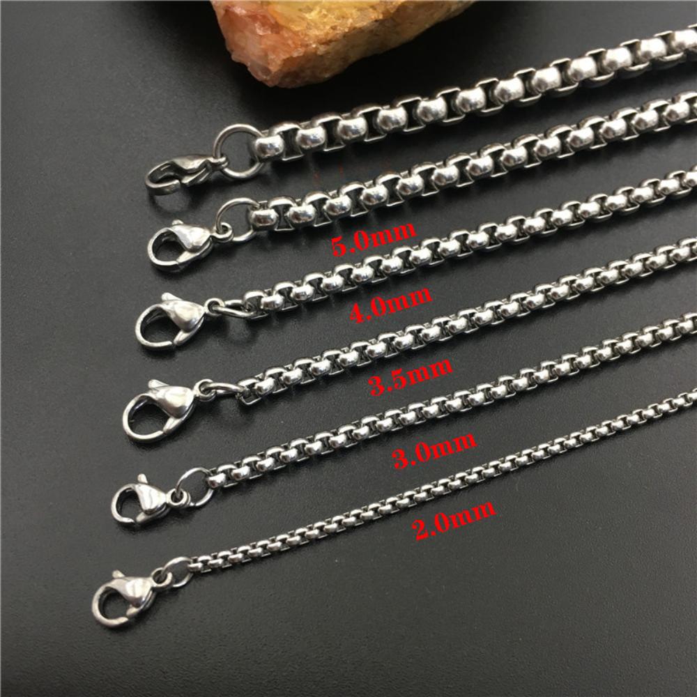 Простые 2-5 мм цепочки Rolo Box для женщин и мужчин, антиаллергенные ожерелья из нержавеющей стали, ювелирные изделия