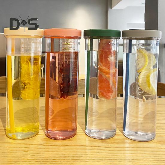 700 мл стакан с трубочкой и встроенным фильтром для складывающейся трубочки, контейнер для чая, легко моется, универсальный стакан с трубочкой для питья
