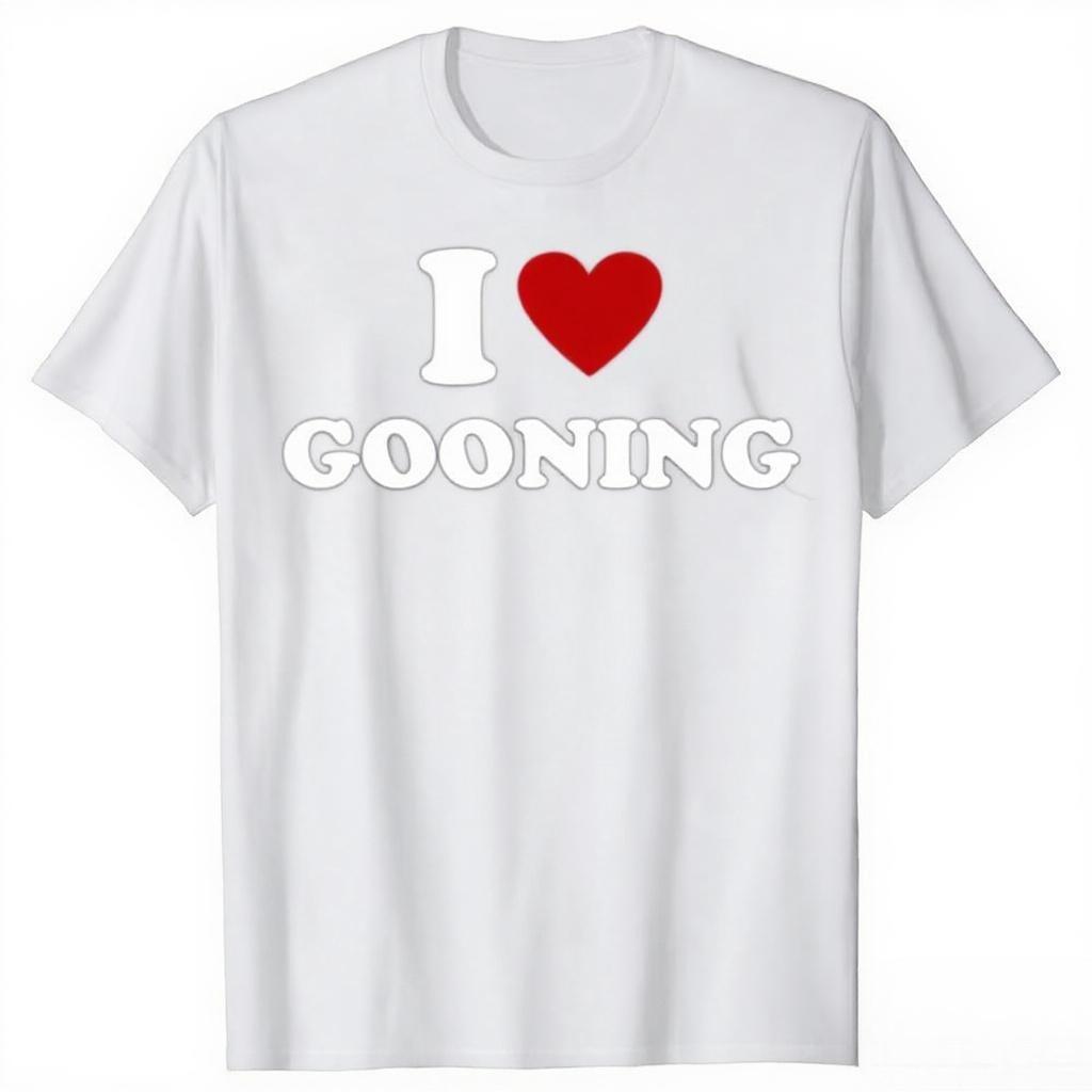 Забавный дизайн I Love Gooning Графические футболки Мужские Женские Чистый Хлопок Юмор Уличная Одежда Футболка Короткий Рукав Унисекс Свободная Одежда