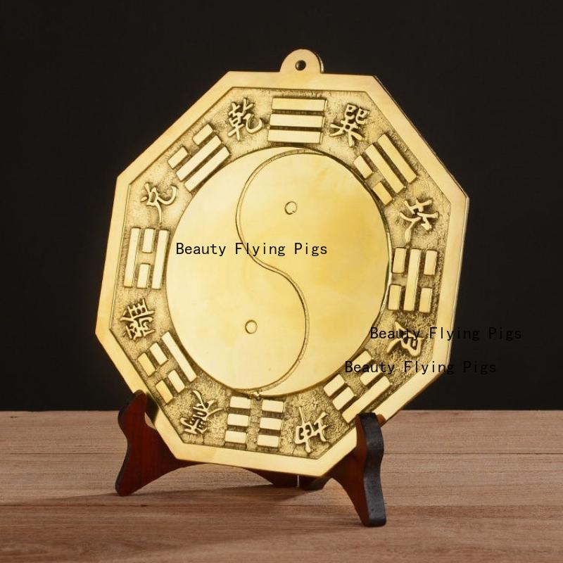 1pc Metal Bagua Mirror Tai Chi Bagua Convex/Concave Mirror Wall Decoration Portable Pendant Feng Shui Accessories Chinese Style