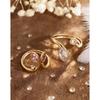 YACHAN New In Zircon Crystal Leaf Stainless Steel Rings for Women Chic Exquisite Gold Plated Waterproof Jewelry