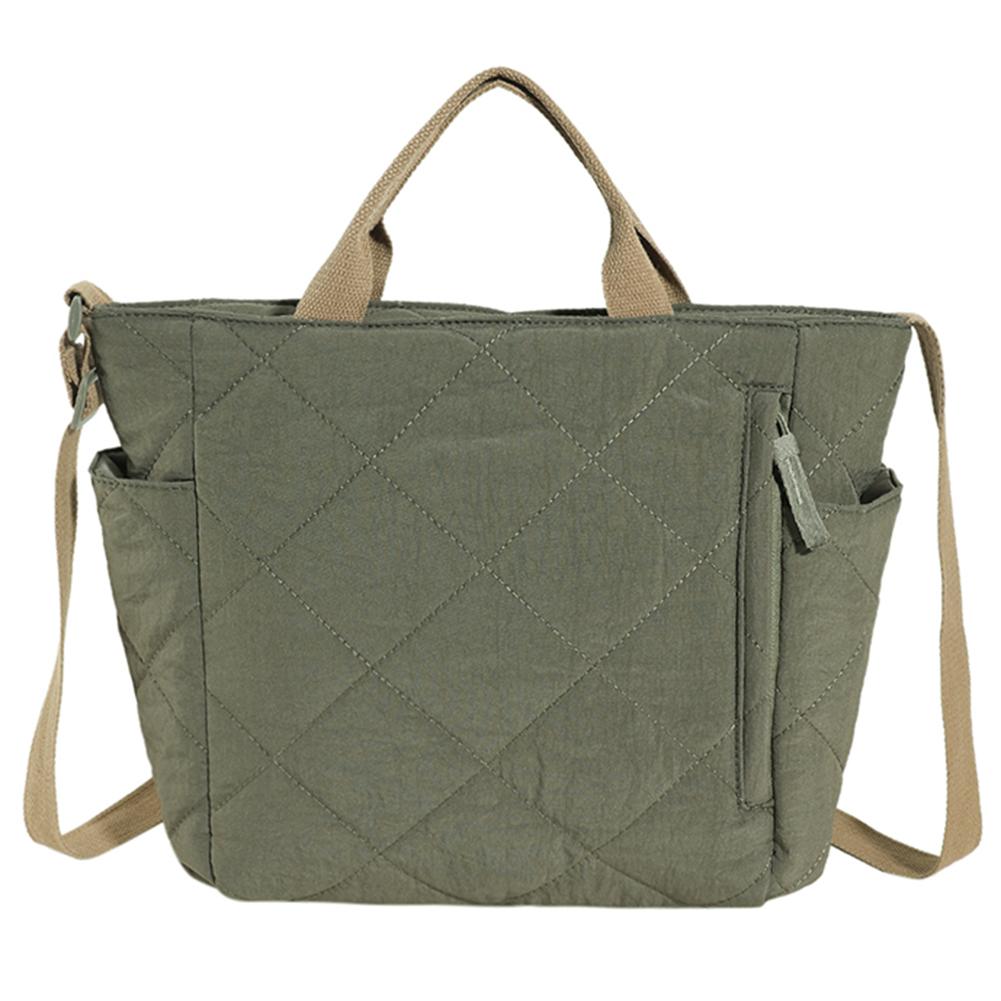 Женская стеганая сумка-тоут, большая вместимость, однотонная сумка через плечо, мягкие стеганые сумки для поездок на работу, регулируемый ремень, сумка на одно плечо