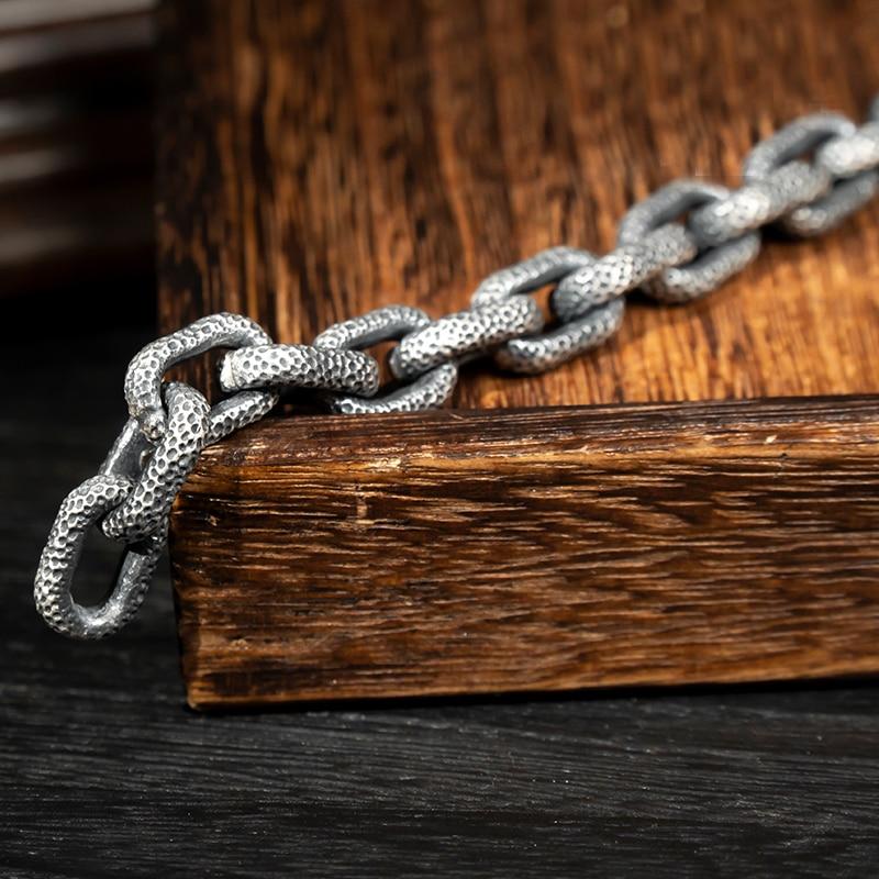 Таиланд, Чиангмай, серебряный браслет ручной работы с перьями, мужской модный ретро-модный тренд, нишевый дизайн, мужские ювелирные аксессуары