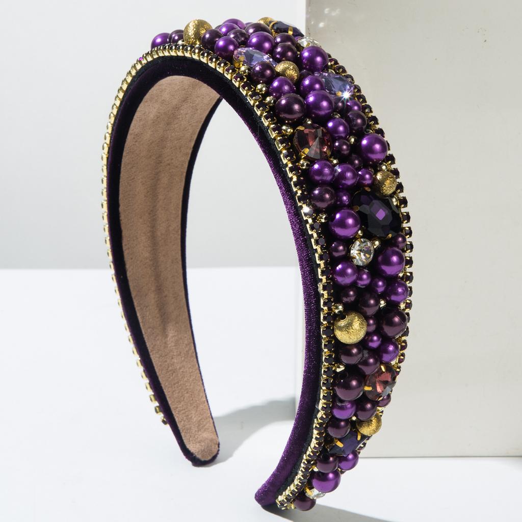 Модные повязки на голову в стиле барокко, повязки на голову из стеклянных кристаллов с жемчугом, роскошные аксессуары для волос высокого класса