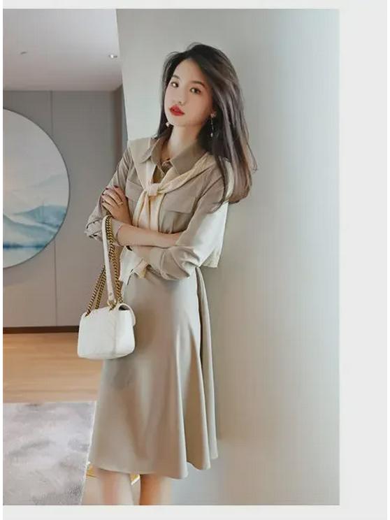 Платье-поло больших размеров для женщин во французском стиле с длинными рукавами и узкой талией, коллекция весна/осень 2024 г.