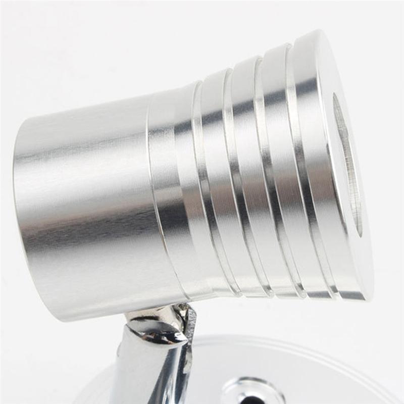 Wall Mounted Bed Lamp For Campers, Trucks, Caravans, Buses, Boats And Utility Vehicles (Silver)