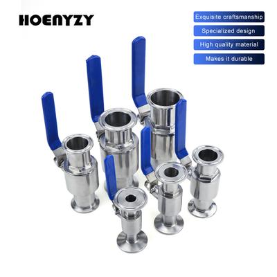 19мм 3/4" 1" 1-1/2" 2" Нержавеющая сталь 304 Санитарный шаровой кран Tri Clamp 50.5мм/64мм Тип с накидной гайкой Для домашнего пивоварения Молочные продукты