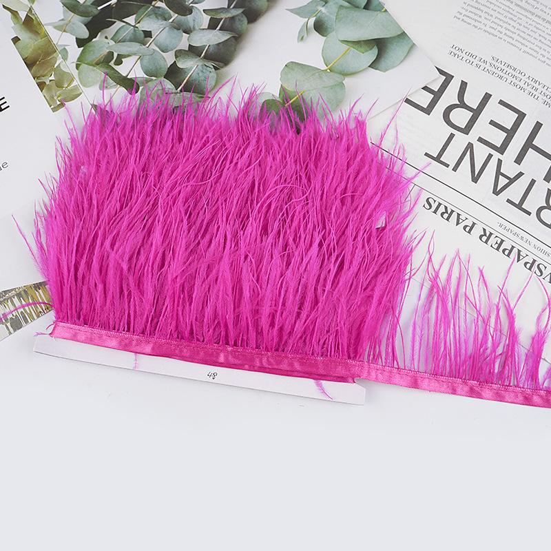 8-10Cm Ostrich Feather Wedding Dress Diy Performance Clothing Accessories Feather Tassel Including Webbing