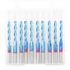 10Pcs 2?Flute Router Bit Blue Coated Spiral Ball End Mill Bit Milling Cutter 2 X 17mm
