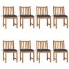 VidaXL Set of 8 Garden Chairs with Cushions, Patio Seats, Dining Chairs, Outdoor Patio Furniture, 3073157