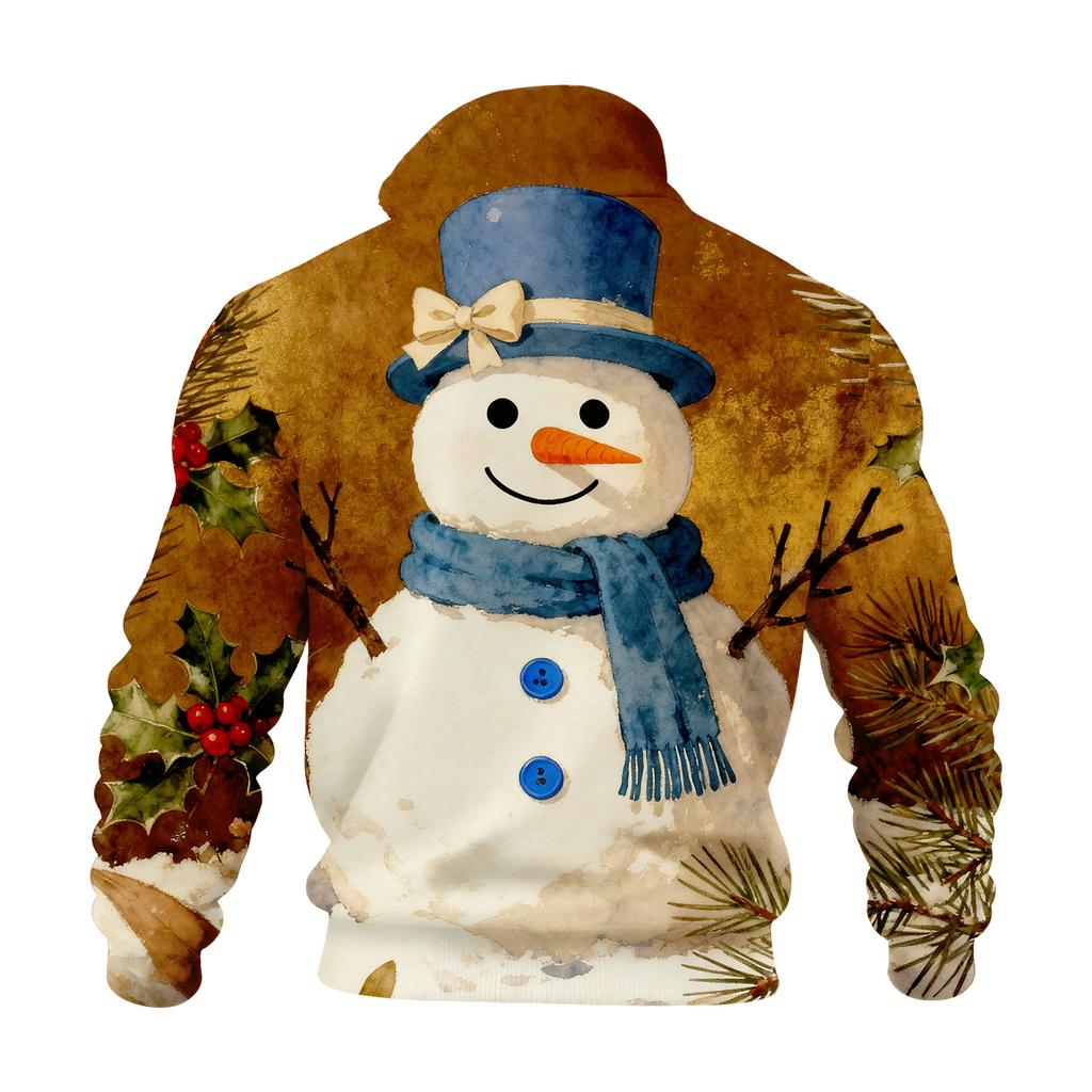 Men's Christmas Stand-up Collar Sweatshirt, Hot-selling Outdoor Casual Top With  Collar