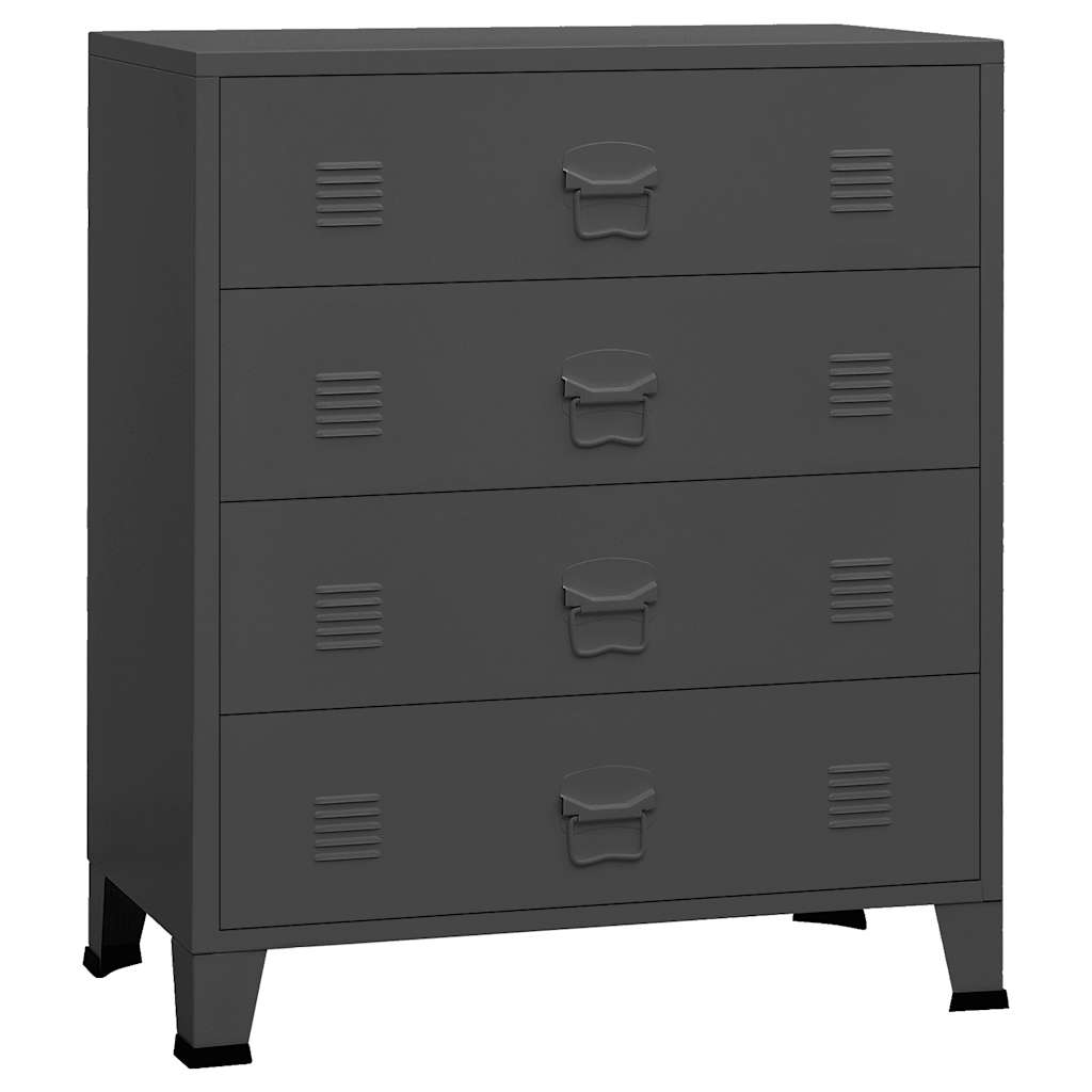 Vidaxl Industrialna Komoda, Antracytowa, 78X40X93 Cm, Metalowa
