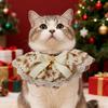 Рождественский кошачий собачий слюнявчик с кружевом, полотенце для слюны, регулируемые аксессуары для костюма питомца