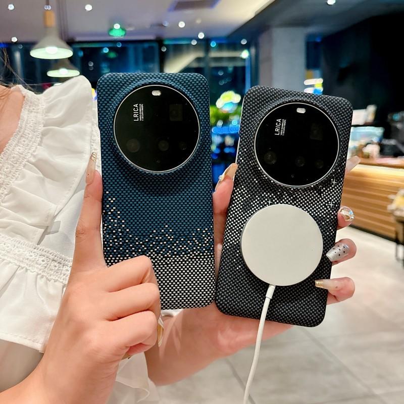 Для Xiaomi 15 15 Pro 15 Ultra Гальванизированный ПК Двусторонний Чехол для Телефона с Водной Трансферной Печатью и Магнитом