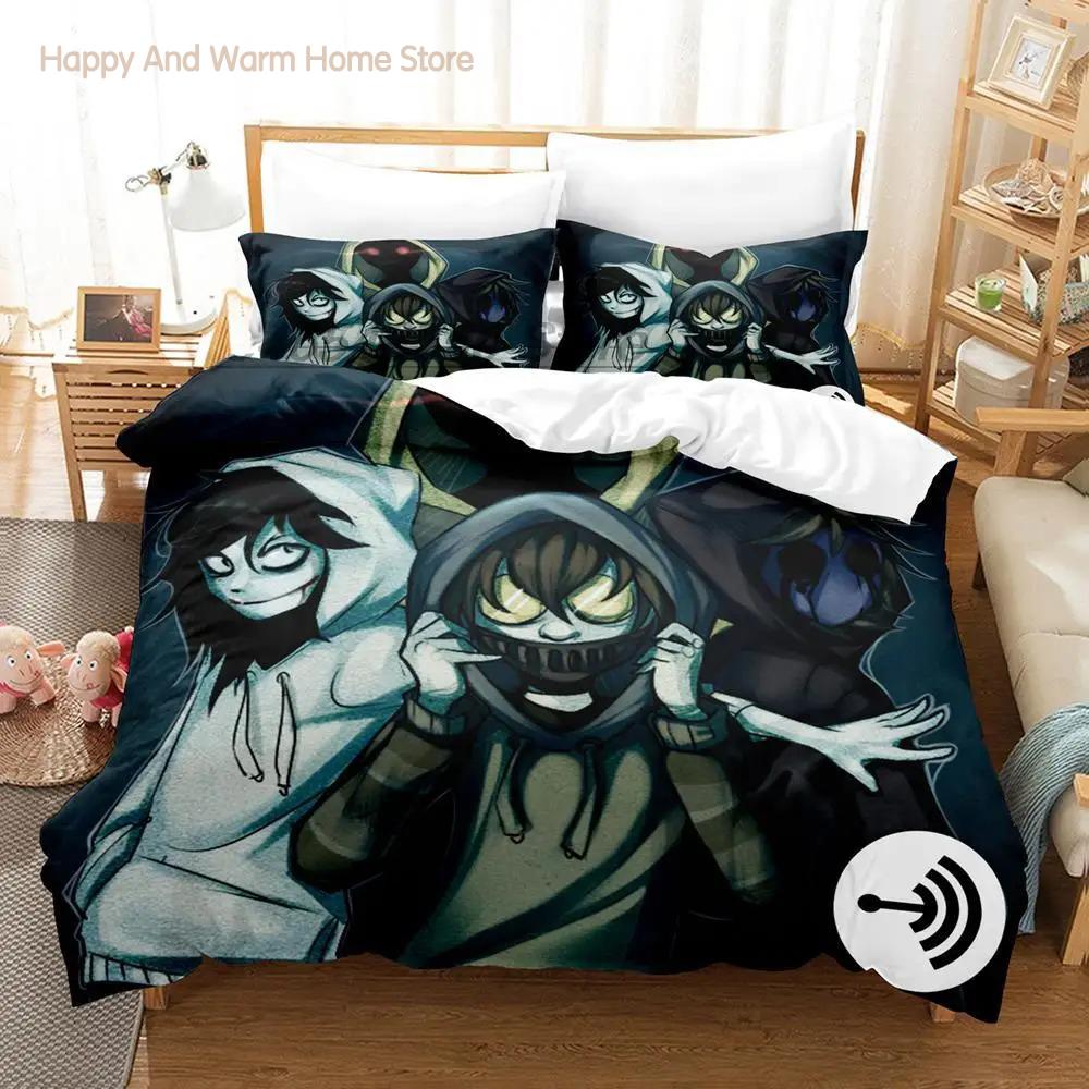 Creepypasta Bedding Collection Single Twin Full Queen King Size Bed Collection Aldult Boys Bedroom Duvetcover Collections Anime Roupas De Cama