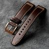 Classic High-End Head-Layer Cowhide Leather Strap Bronze Watch Clasp, 20MM 21MM 22MM, Soft Men's Vintage Leather Bracelet  For Bronze