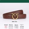 Genuine Cowhide Retro Carved Women's Belt - Simple Literary Style for Denim Casual Wear