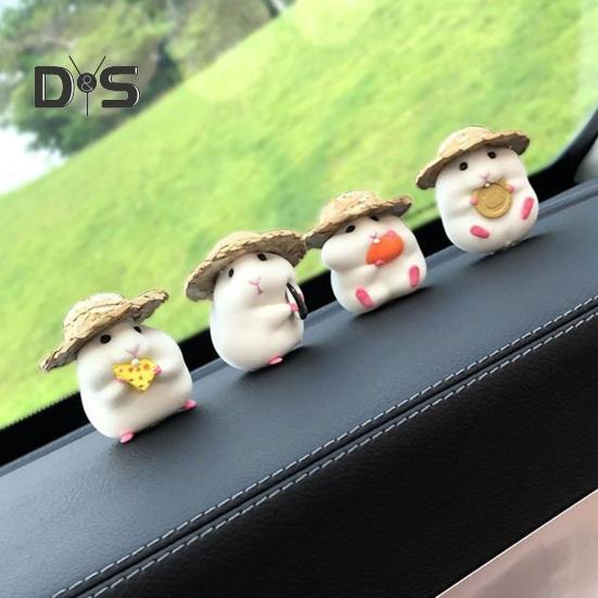 Экологичная скульптура хомяка в соломенной шляпе. Уникальная автоматическая миниатюрная скульптура хомяка-еда.