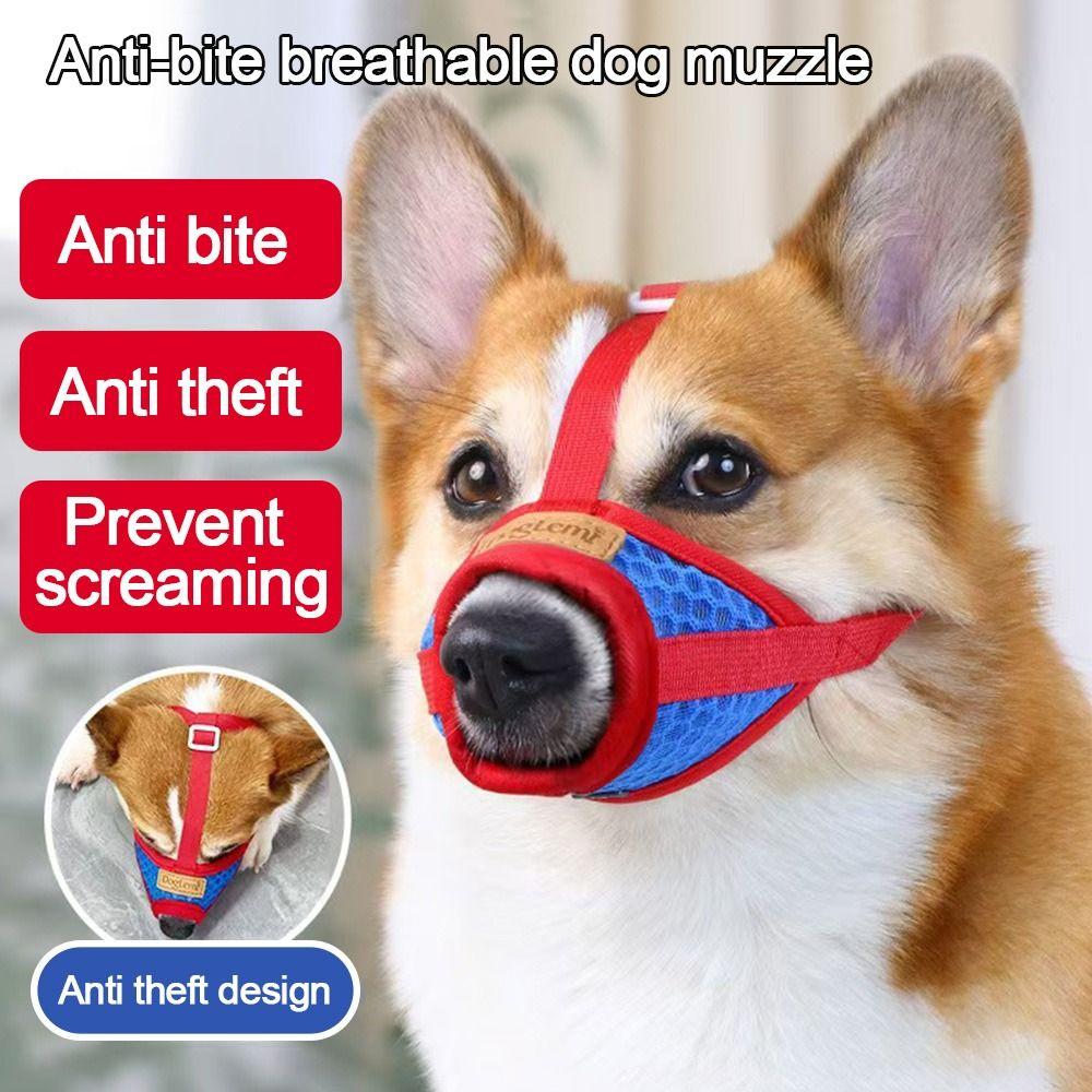 Soft Mesh Dog Muzzle Anti Biting Barking & Chewing Dog Mouth Cover Summer Pet Mouth Mask Pet
