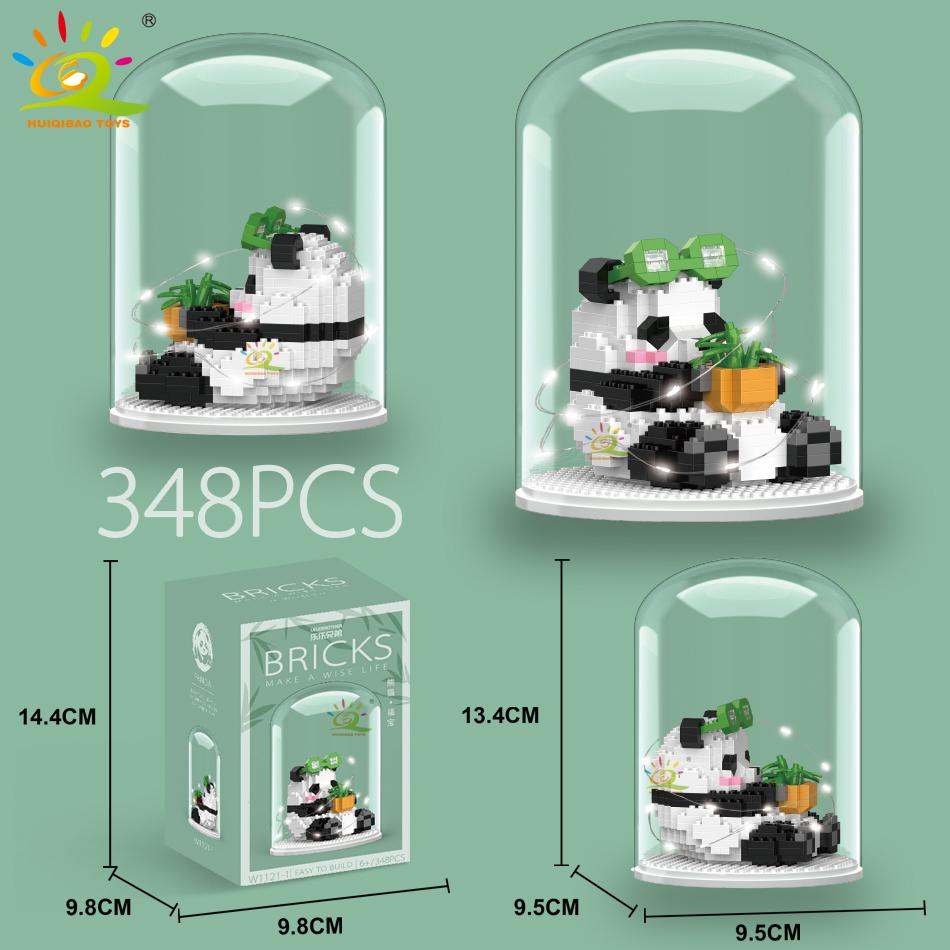 Non-Toxic Mini Cute Panda Micro Building Blocks 3D Diamond Model Animals Bricks Diy City Construction Toys For Children Kids Gift