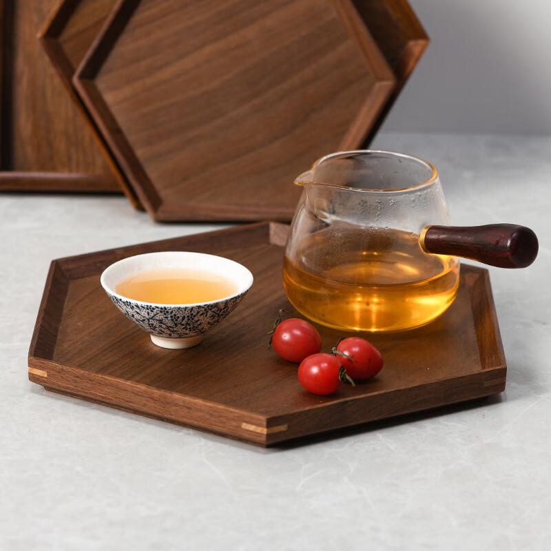 Прямоугольный поднос для чая Cha Xun из массива черного ореха