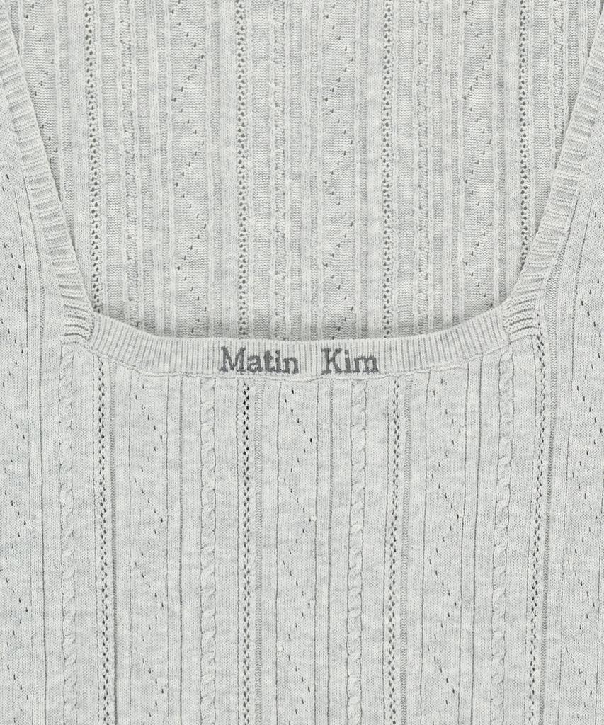 Платье Mattengkim с открытой спиной из фактурной вязки светло-серого цвета