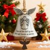 Yousheng Christmas Bell Ornament Collectible Holiday Angel Wing Bell Engraved Christmas Pendant Memorial Decoration