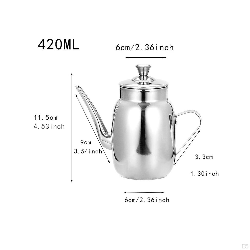 Кухонная кастрюля для масла из нержавеющей стали для плавного наливания