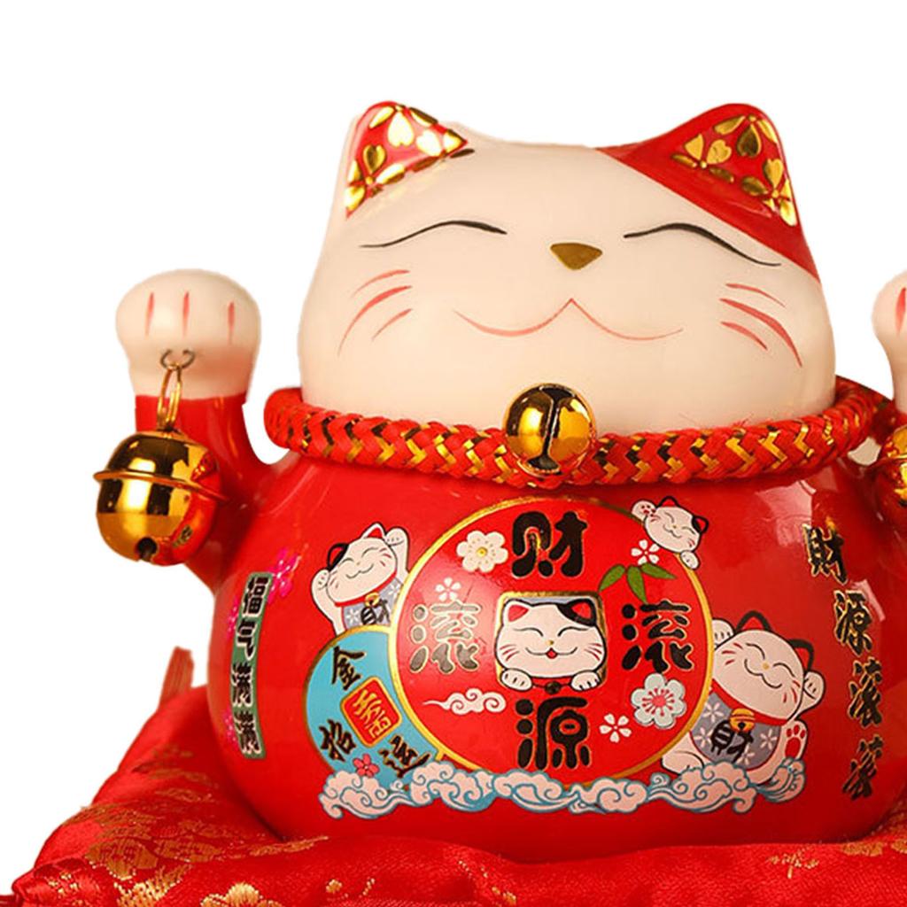 Копилка для монет Lucky Cat 4,5 дюйма, изысканная, милая, приносящая удачу, керамическая, настольная, для хранения монет