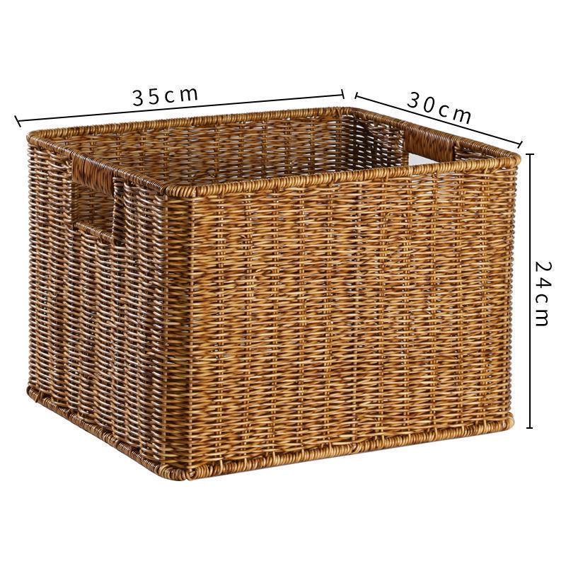 Плетеная коробка для хранения: Универсальная корзина для организации книг, журналов, закусок, игрушек и многого другого в гостиной или кабинете.