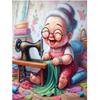 5D Diy Diamond Painting Cartoon Casual Grandma Full Square Round Rhinestone Mosaic Embroidery Wedding Decoration