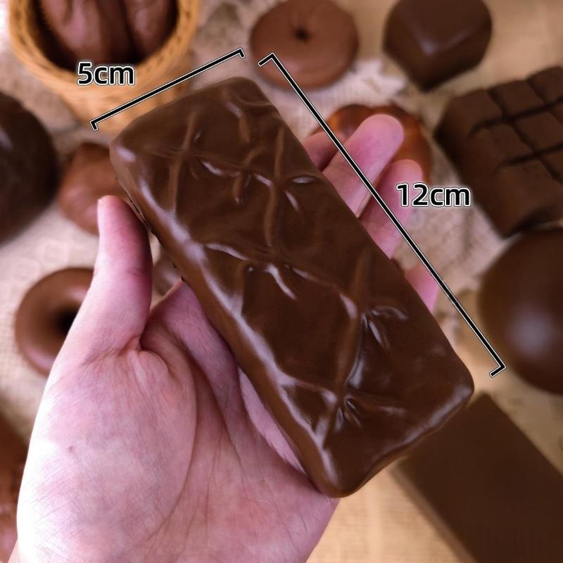 1Pcs Chocolate Bread Model, Food Model Display, Prank Toy, Can Relieve Stress, Has A Slow-Rising Function, Decorative Prop
