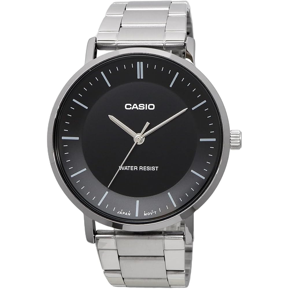 Мужские кварцевые часы Casio MTP-VT04D-1E Черный металлический ремешок Импортная модель