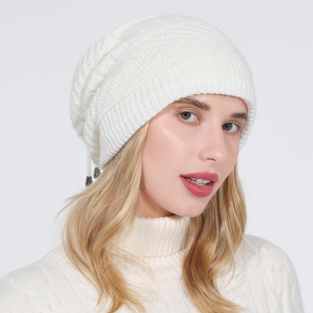 Зимние вязаные шапки для женщин, шапка-шарф, модные теплые шапочки на шнурке, женские уличные шапочки, многофункциональные шапочки Skullies