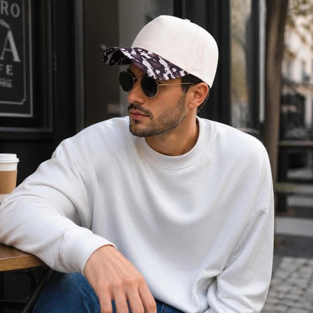 Two Tone Dad Hat Print Brim Trucker Hat Fashion Baseball Cap Outdoor Sports