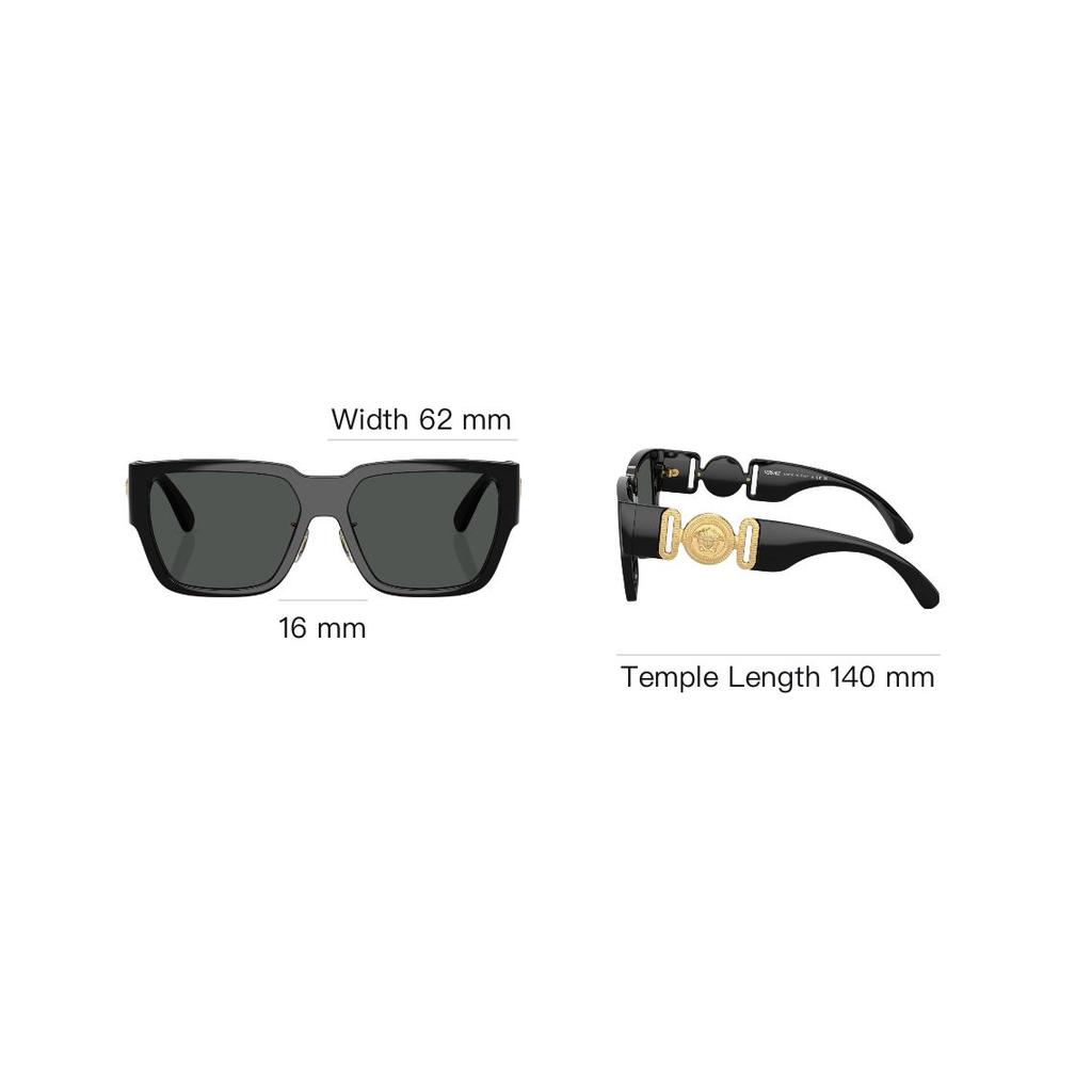 Versace Logo Detail Irregular Shape Sunglasses Men sunglasses Black 0VE4483D