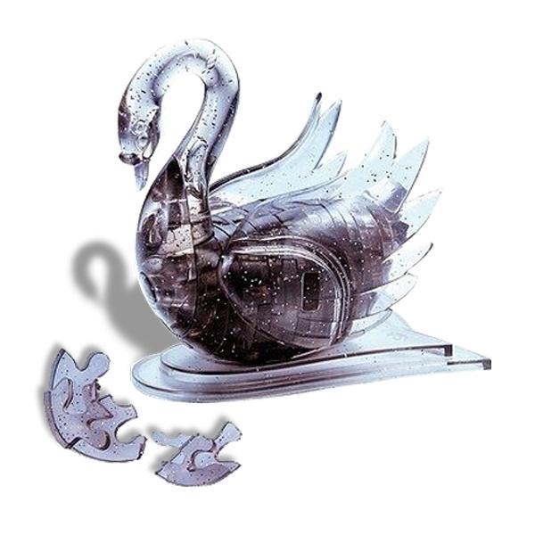 3D Puzzle of Transparent Crystal Effect Swan