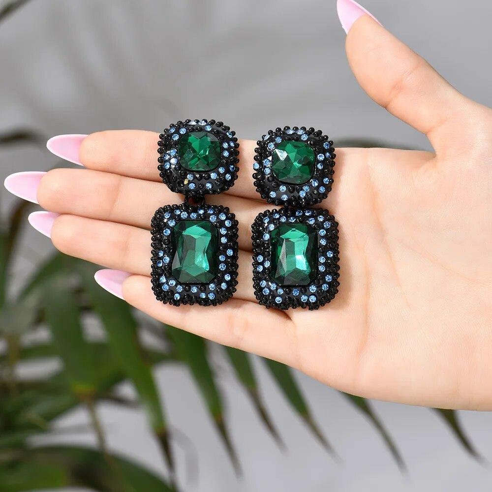 Винтажные роскошные дизайнерские большие висячие серьги для женщин, трендовые антикварные блестящие хрустальные стеклянные оригинальные забавные подвески, ювелирные изделия, подарок