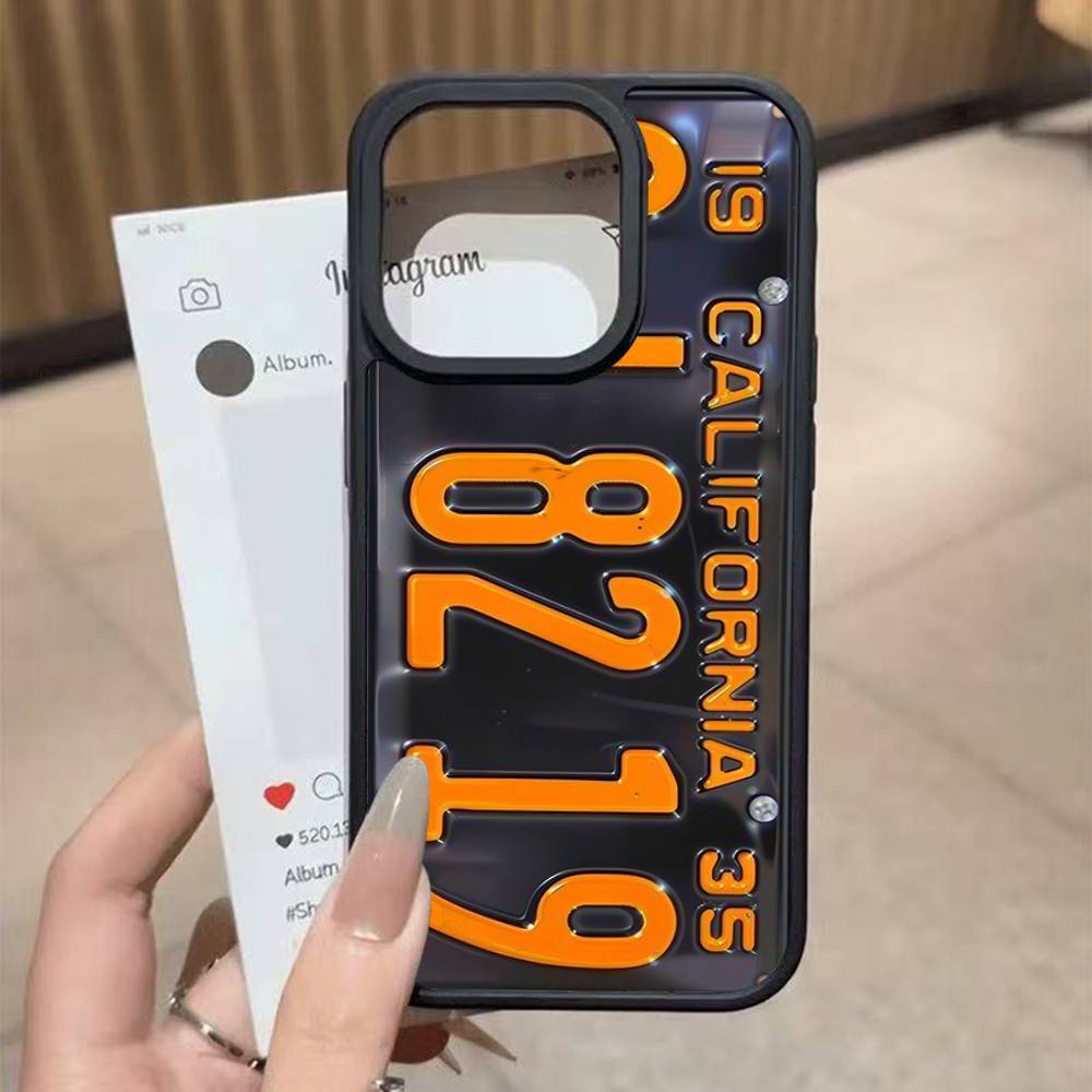 Ретро Винтажная Номерная Табличка Для iphone 11 12 13 14 15 Pro Max 17 16 Plus Жесткая Задняя Крышка из PC+TPU