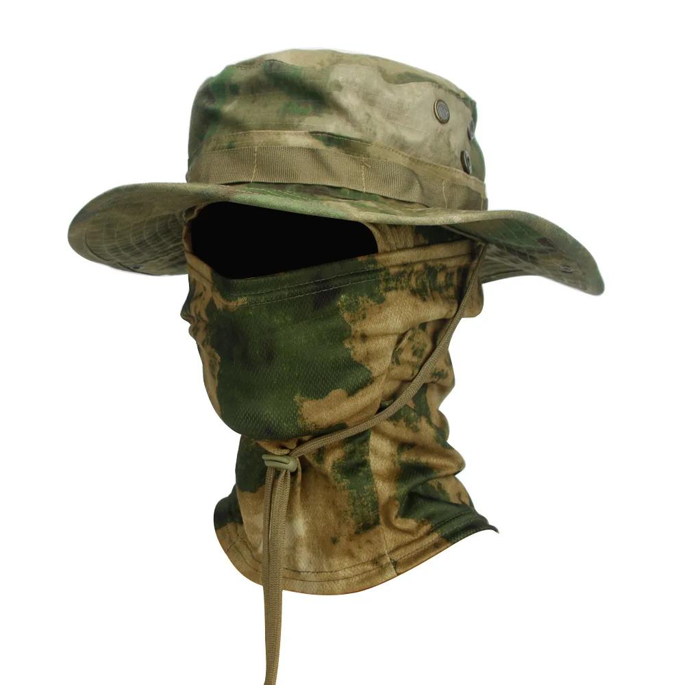 Camouflage Boonie Hat Balaclava Cap - Foldable Wide Brim Sun Hat For Outdoor Hunting Fishing, Soft Sunscreen Bucket Hat