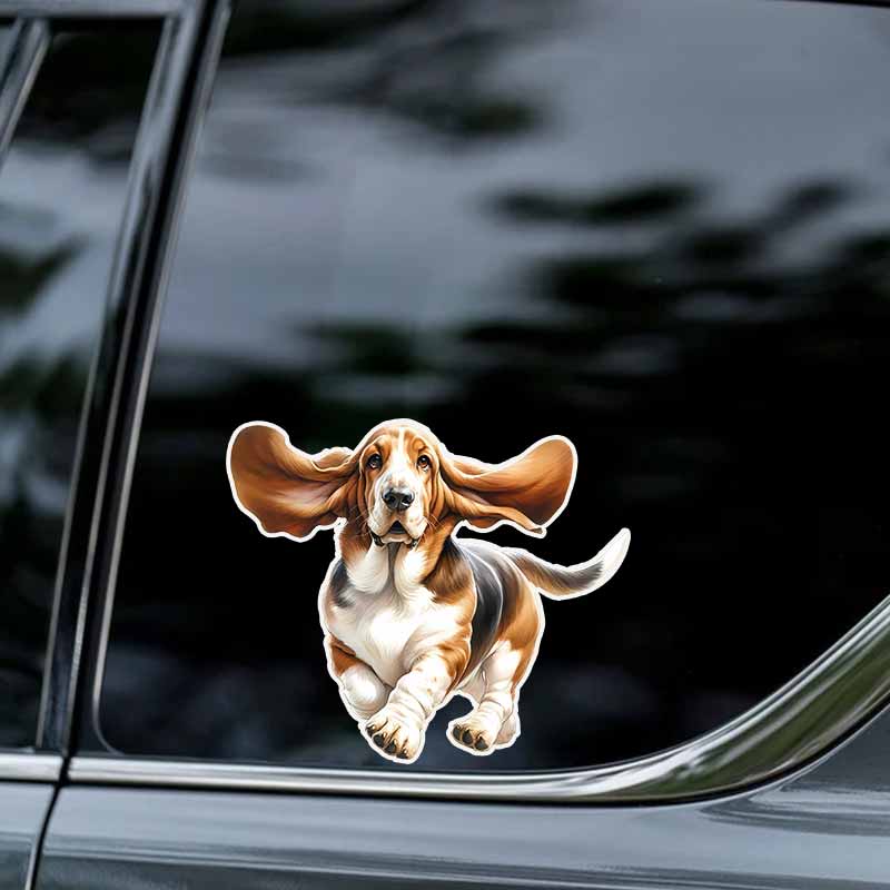 Cute Dog Running Stickers Decals for Car Truck Motorcycle Laptop - Wall Background Decoration HE109