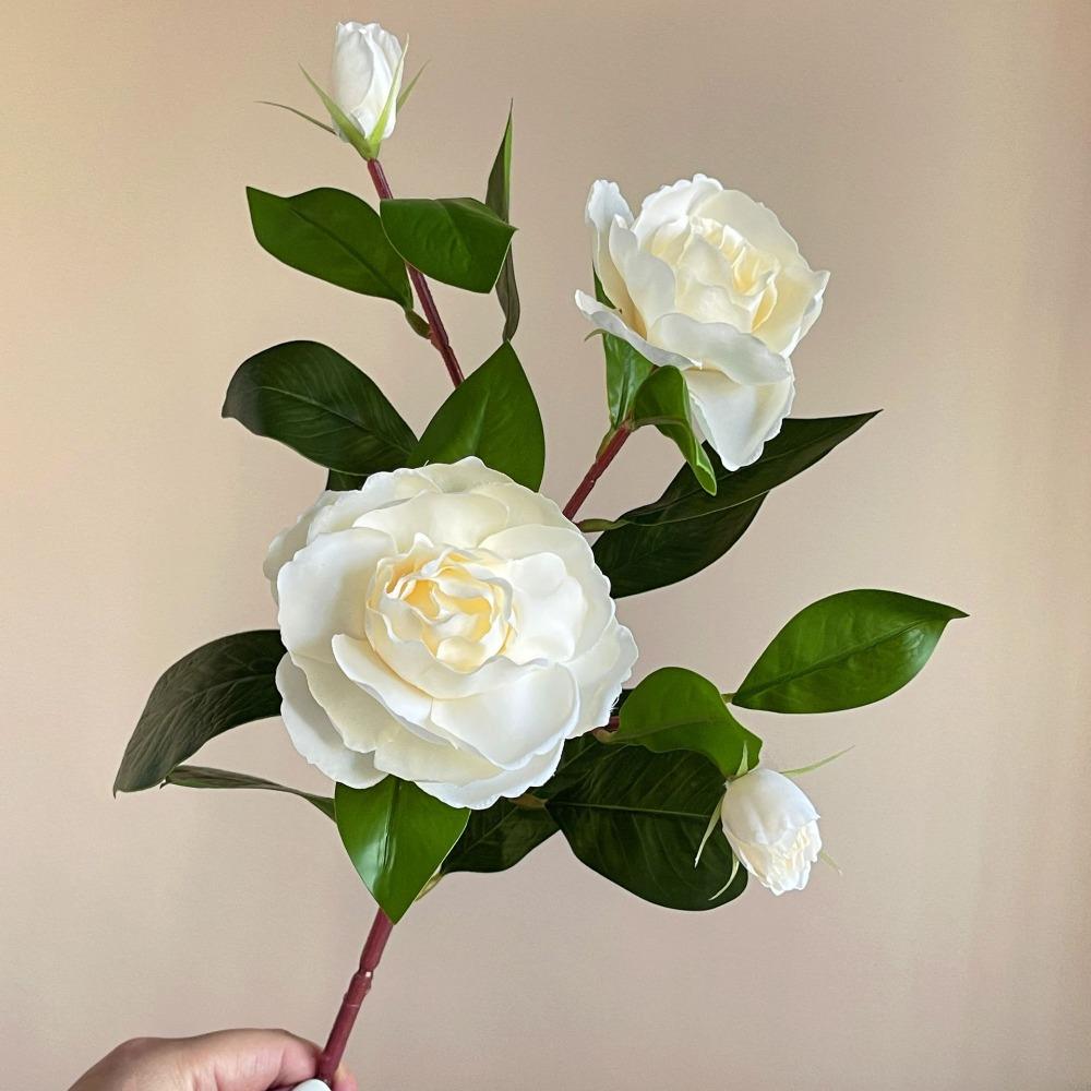 Искусственные ветки гардении с эффектом реального прикосновения, ручная работа, искусственные цветы, декор для отеля, ресторана