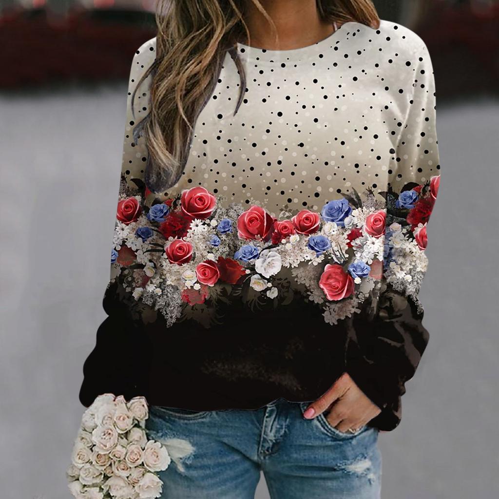 Женская повседневная толстовка с капюшоном с принтом пейзажа, спортивная рубашка с длинными рукавами, свободное пальто, элегантная осенняя толстовка с капюшоном, популярная толстовка с капюшоном с круглым вырезом