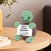 Yousheng Positive Crochet Turtle Handmade Crocheted Turtle Mini Positive Turtle with Emotional Support Card for Women Men Birthday Present