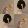 Tassel Metal U Shape Hair Stick Flower Hanfu Hairpin Retro   for Women