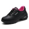 Fashion Autumn Winter Leather Sneakers Black Waterproof Wedge Sneakers Women 2024 Lightweight Fashion Air Cushion Sports Shoes Ladies